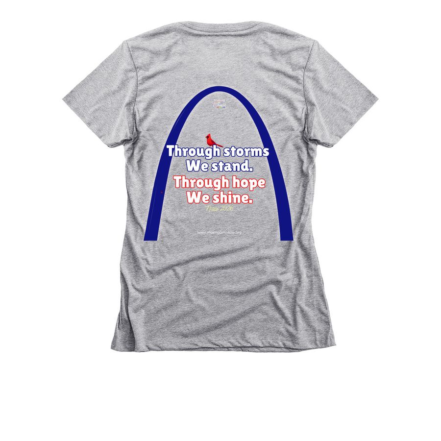 National Infertility Awareness Week 26, a Dark Heather Grey Women's Slim Fit Tee (back-view)