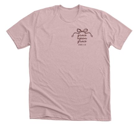 Grace Upon Grace, a Heather Pink Gravel Premium Unisex Tee (back-view)