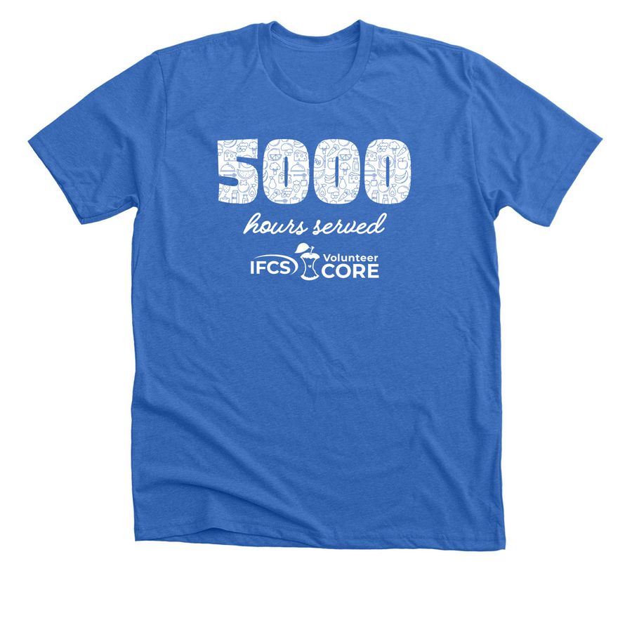 5000 Hours - IFCS Volunteer Core, a Heather True Royal Premium Unisex Tee