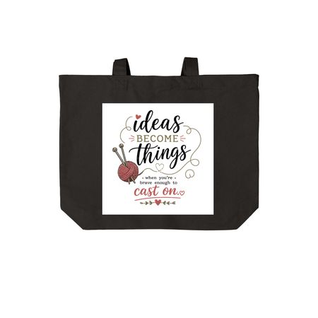 The Maker Collection - Knit, a Deep Black Cotton Canvas Tote Bag