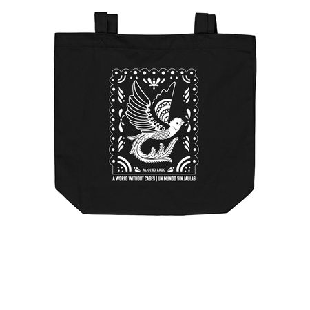 A World without Cages, a Black Organic Cotton Tote Bag