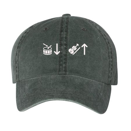 Drums down!&nbsp;Violin up!&nbsp;, a Forest Printed Pigment Dye Baseball Cap