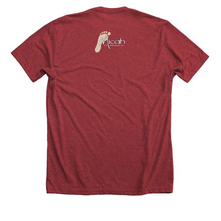 Love Your Neighbor, a Heather Canvas Red Premium Unisex Tee (back-view)