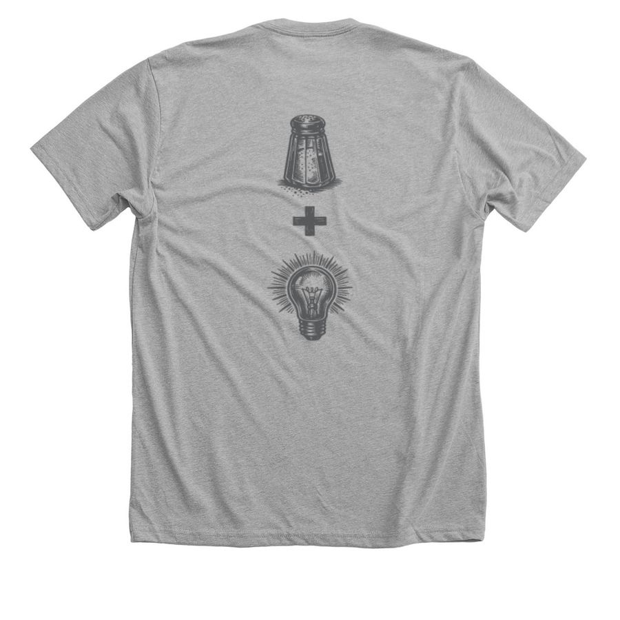 Salt and Light (Back Design), a Athletic Heather Premium Unisex Tee (back-view)