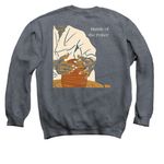 Hands of The Potter, a Dark Heather Crewneck Sweatshirt (back-view)