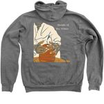 Hands of The Potter, a Deep Heather Zip Up Hoodie (back-view)
