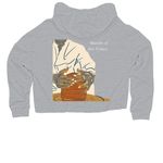 Hands of The Potter, a Grey Heather Women?s Lightweight Cropped Hoodie (back-view)