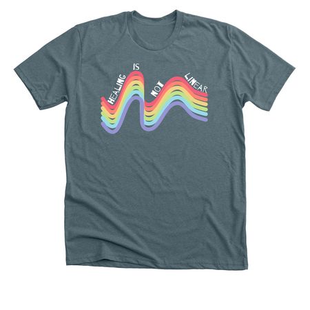 Healing is Not Linear, a Heather Slate Premium Unisex Tee