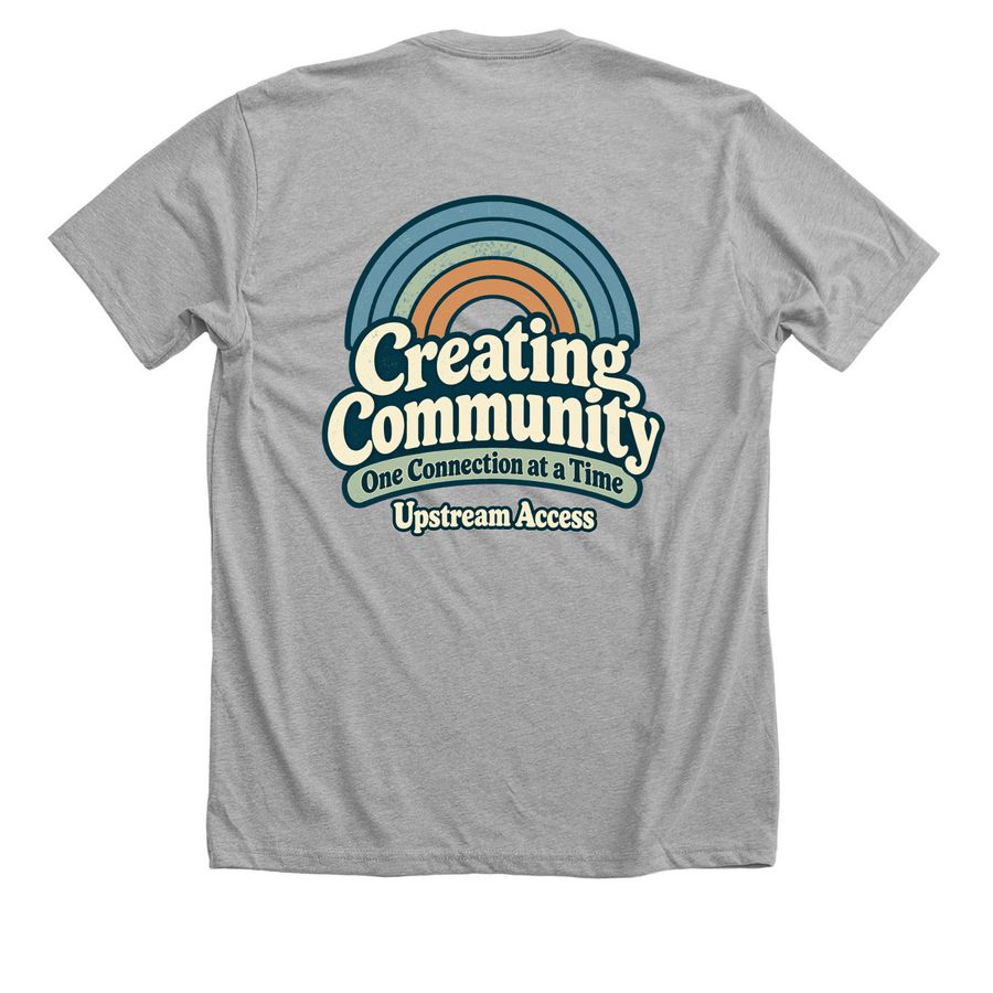 Creating Community, a Athletic Heather Premium Unisex Tee (back-view)