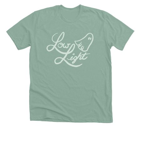 Low Light Friendly Ghost, a Heather Dusty Blue Premium Unisex Tee