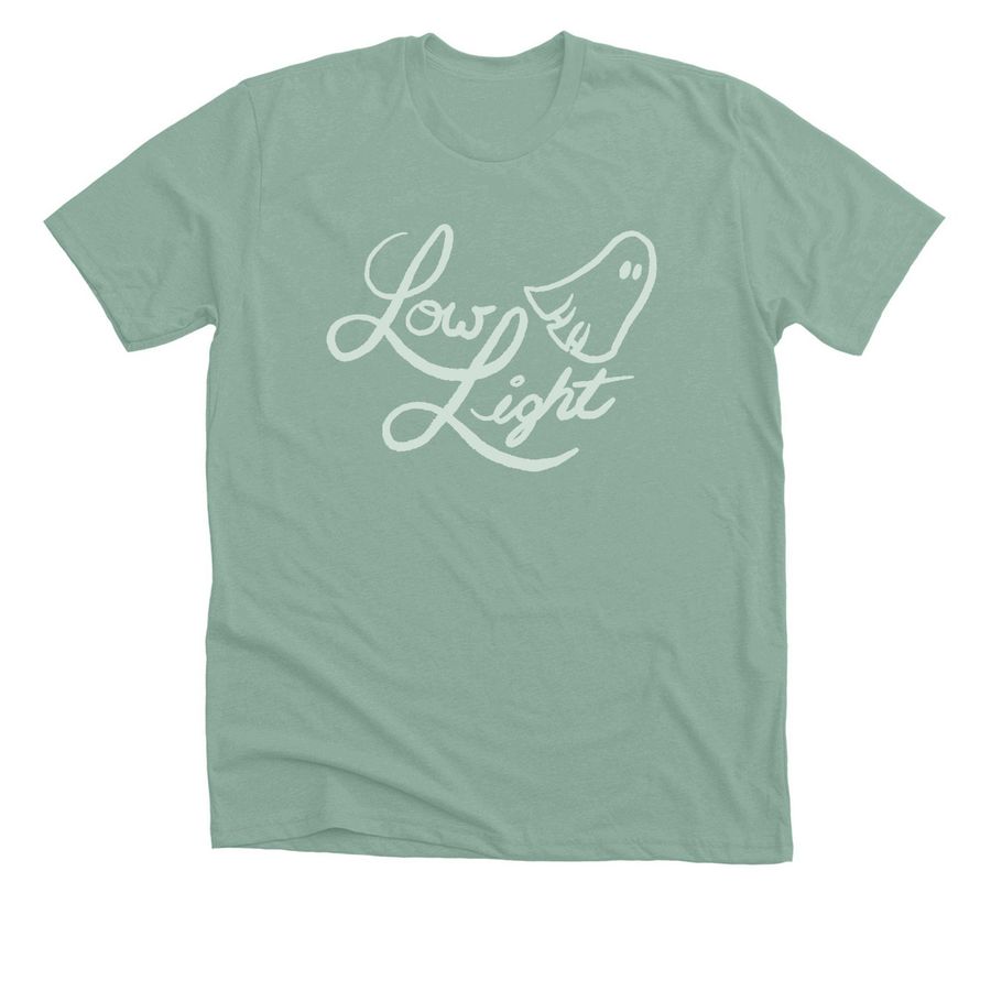 Low Light Friendly Ghost, a Heather Dusty Blue Premium Unisex Tee