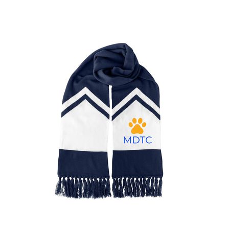 MDTC Scarf, a True Navy/ White Two-Tone Gameday Scarf