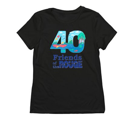 40th Anniversary Drawing, a Deep Black Allmade Eco Triblend Women?s Tee