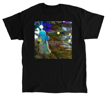 Looking Up At The Christmas Tree, a Black Classic Unisex Tee