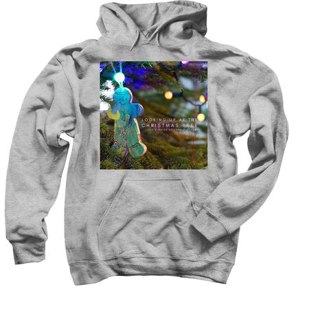 Looking Up At The Christmas Tree, a Sport Grey Pullover Hoodie
