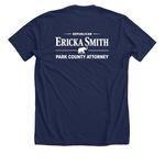 Ericka is Ready on Day One, a Solid Navy Blend Premium Unisex Tee (back-view)