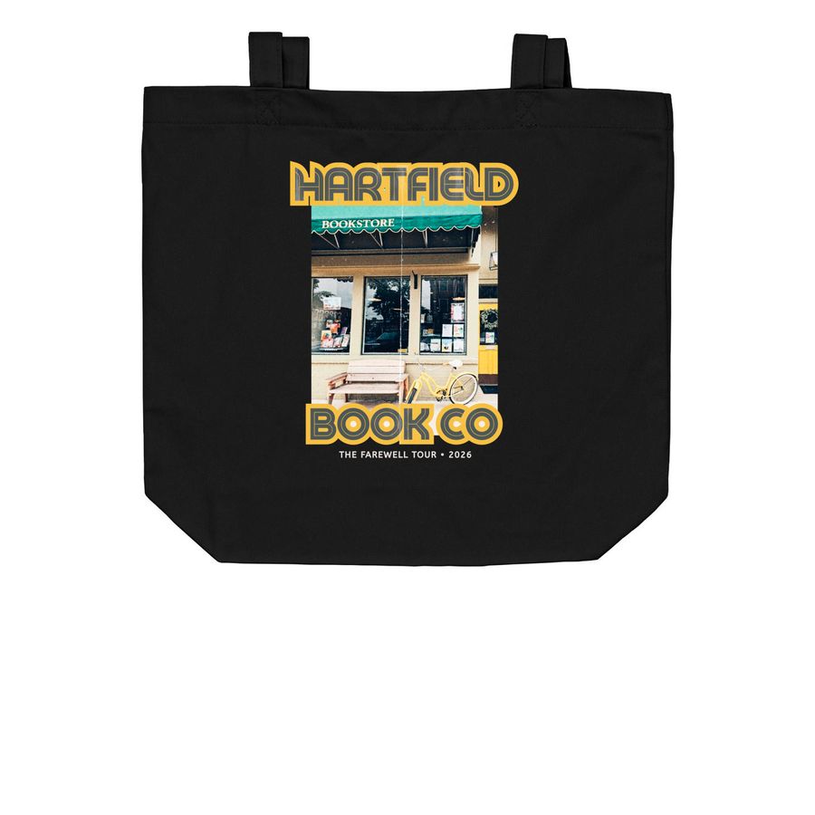 Hartfield's Farewell Book Tote, a Black Organic Cotton Tote Bag
