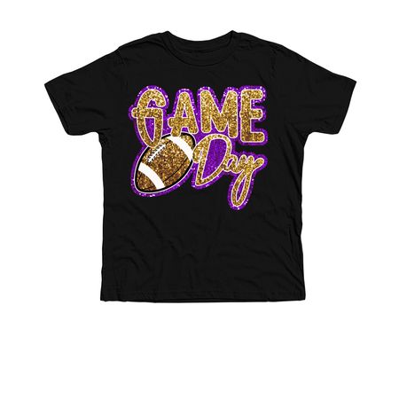 Game Day Glitter, Youth, a Solid Black Blend Premium Youth Tee