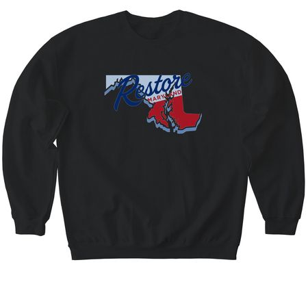 RESTORE MARYLAND&nbsp;, a Black Softstyle Crewneck Sweatshirt