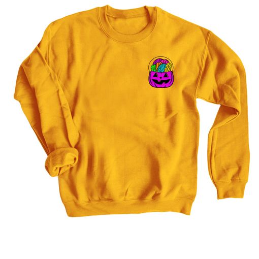 Forget the Candy... Purple Candy Pail 🎃 Gold Sweatshirt