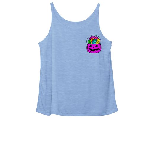 Forget the Candy... Purple Candy Pail 🎃 Blue Triblend Women's Slouchy Tank