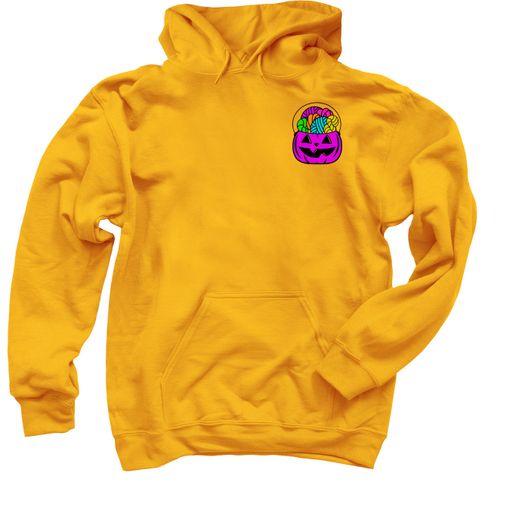 Forget the Candy... Purple Candy Pail 🎃 Gold Hoodie