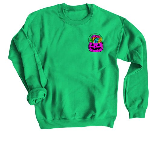 Forget the Candy... Purple Candy Pail 🎃 Irish Green Sweatshirt