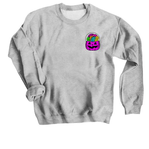 Forget the Candy... Purple Candy Pail 🎃 Sport Grey Sweatshirt