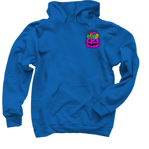 Forget the Candy... Purple Candy Pail 🎃 Royal Blue Hoodie