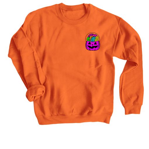 Forget the Candy... Purple Candy Pail ðŸŽƒ Orange Sweatshirt