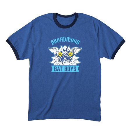 Broadmoor Bat Boys, a Heather Royal/ Navy Cotton Ringer Tee