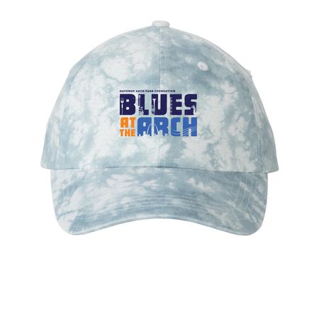 Blues at the Arch Festival | Hats, a Light Blue Printed Tie Dye Baseball Hat