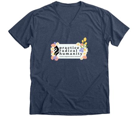 2026&nbsp;Practice Radical Humanity Collection, a Heather Navy Premium V-Neck Tee