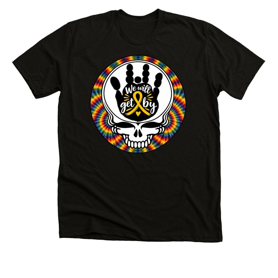 We Will Get By!, a Black Heather Premium Unisex Tee