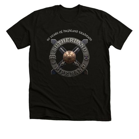 Sutherland 90th - Front Print Tops, a Solid Black Blend Premium Unisex Tee
