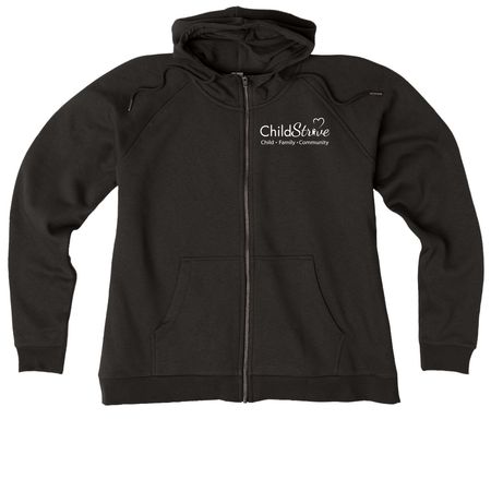 Zip Up Hoodies, White Logo, a Deep Black Allmade Women?s Organic CVC Zip-Up Hoodie