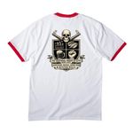 FOOGWLMESABB, a White/ Red Cotton Ringer Tee (back-view)