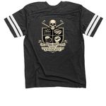 FOOGWLMESABB, a Vintage Smoke / White Football Jersey Tee (back-view)