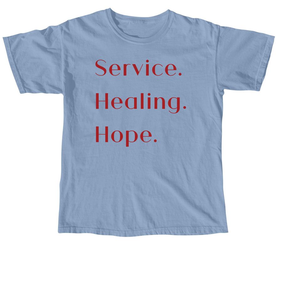 Service Healing Hope, a Washed Denim Comfort Colors Unisex Tee