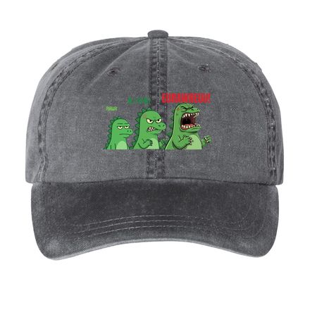 Rawr to the eurawreu, a Black Printed Pigment Dye Baseball Cap