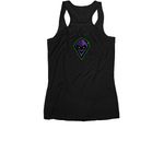 Magic city mischief, a Black Women's Racerback (back-view)