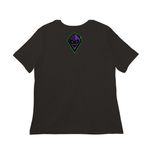 Magic city mischief, a Black Women?s Relaxed Cotton Tee (back-view)