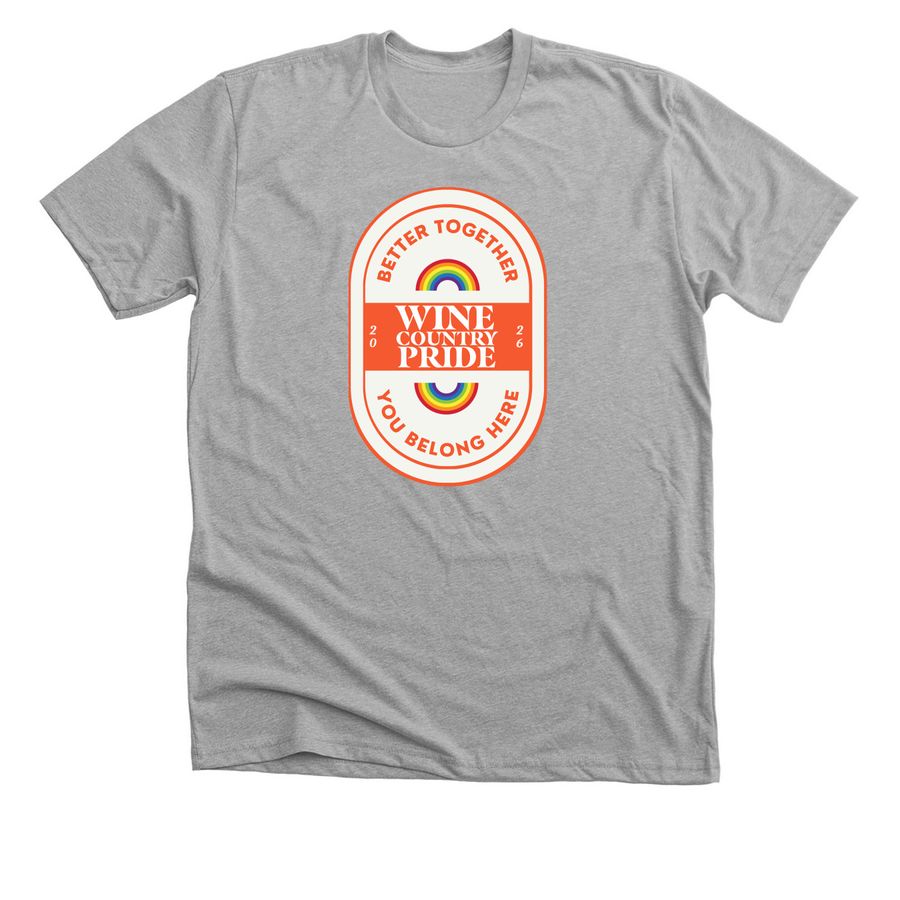 WINE COUNTRY PRIDE 2026 SHIRT, a Athletic Heather Premium Unisex Tee