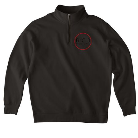 RCJ Designs Wear, a Black Midweight Quarter Zip Pullover