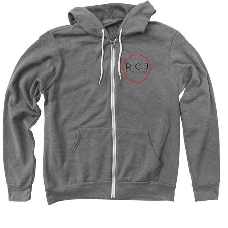 RCJ Designs Wear, a Deep Heather Zip Up Hoodie