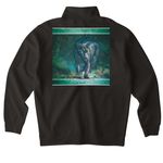Edimizing The Animal, a Black Midweight Quarter Zip Pullover (back-view)
