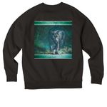 Edimizing The Animal, a Deep Black Allmade Organic CVC Crewneck Sweatshirt (back-view)