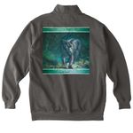 Edimizing The Animal, a Pepper Comfort Colors Quarter Zip Pullover (back-view)