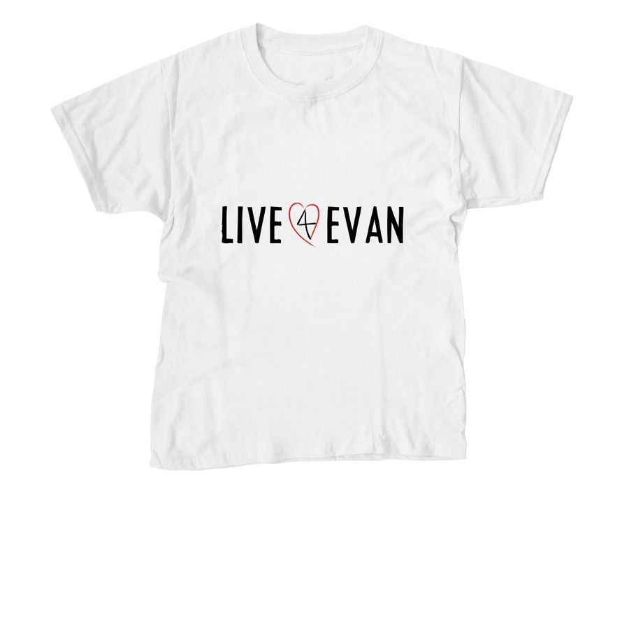 Live4Evan Heart Warrior Shirts - YOUTH, a White Youth Unisex Tee