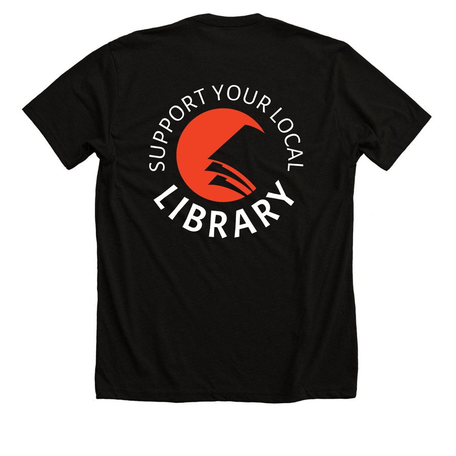 Friends of the Urbana Regional Library (FURL), a Solid Black Blend Premium Unisex Tee (back-view)